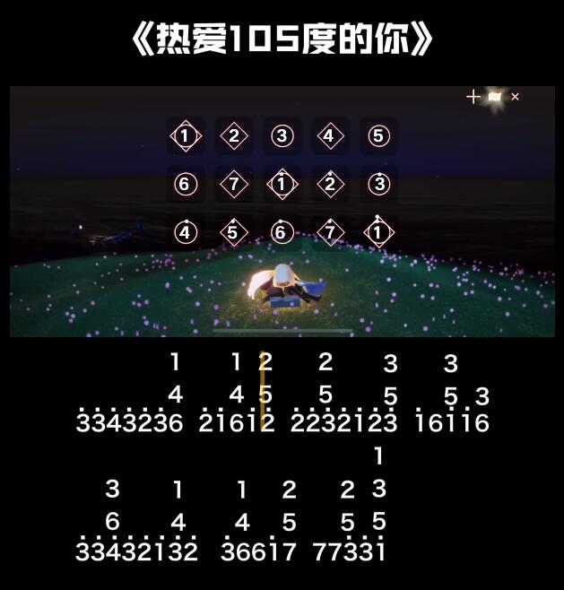 光遇热爱105度的你谱子-光遇热爱105度的你钢琴谱